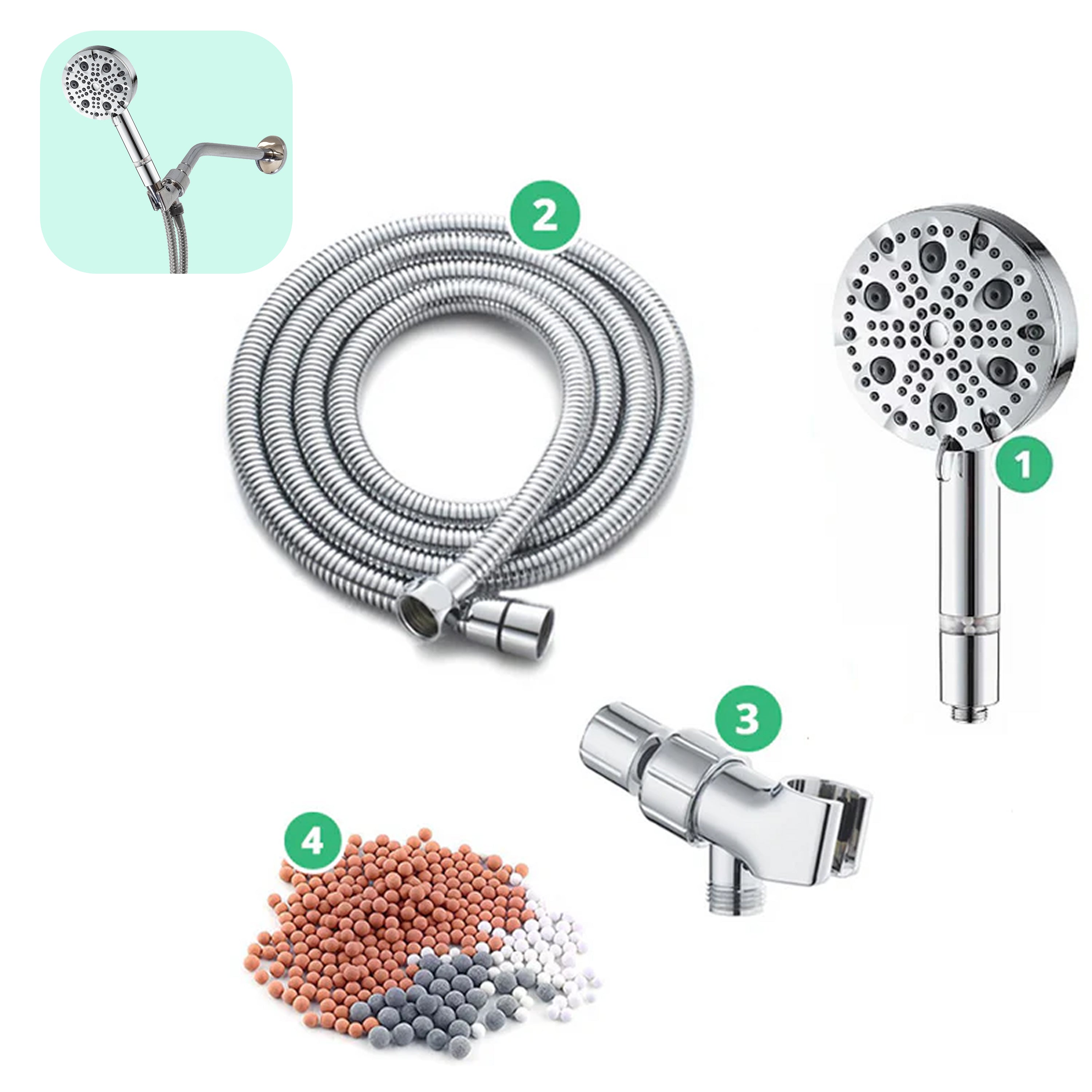 Ecolux 9 Mode High Pressure Shower Head (Filtered)