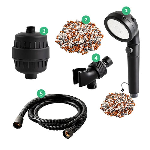 Hard Water Filtration Kit Black Ionic stones